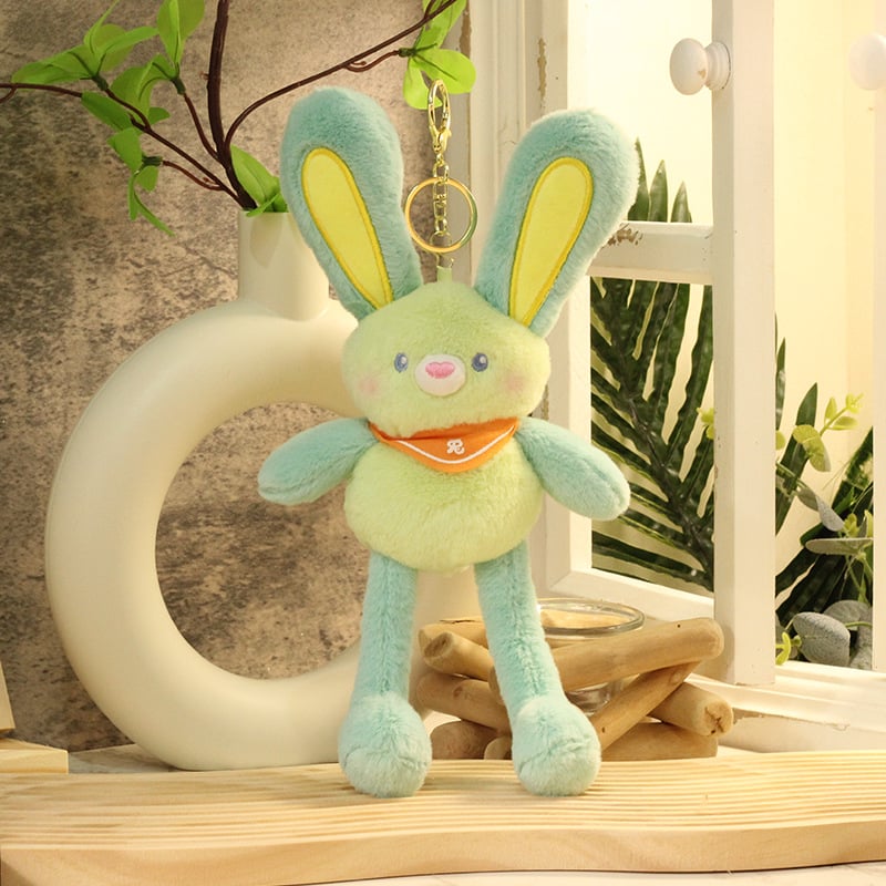 Πολυλειτουργικό λαγουδάκι plush παιχνίδι με τραβώμενα αυτιά, μπρελόκ και κρεμαστό, κοντό βελούδινο ύφασμα, προσαρμογή ανά σχέδιο, για ηλικίες 7–14 ετών