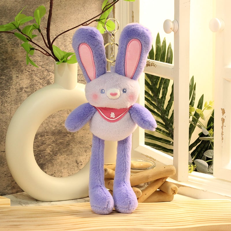 Πολυλειτουργικό λαγουδάκι plush παιχνίδι με τραβώμενα αυτιά, μπρελόκ και κρεμαστό, κοντό βελούδινο ύφασμα, προσαρμογή ανά σχέδιο, για ηλικίες 7–14 ετών
