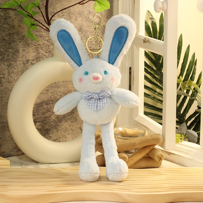 Πολυλειτουργικό λαγουδάκι plush παιχνίδι με τραβώμενα αυτιά, μπρελόκ και κρεμαστό, κοντό βελούδινο ύφασμα, προσαρμογή ανά σχέδιο, για ηλικίες 7–14 ετών