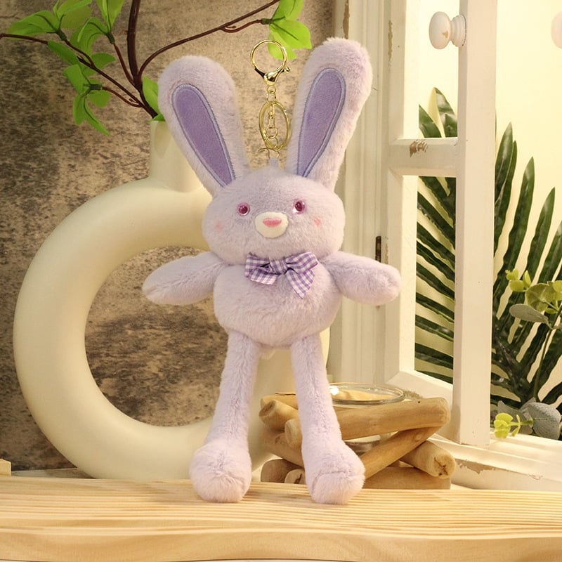 Πολυλειτουργικό λαγουδάκι plush παιχνίδι με τραβώμενα αυτιά, μπρελόκ και κρεμαστό, κοντό βελούδινο ύφασμα, προσαρμογή ανά σχέδιο, για ηλικίες 7–14 ετών