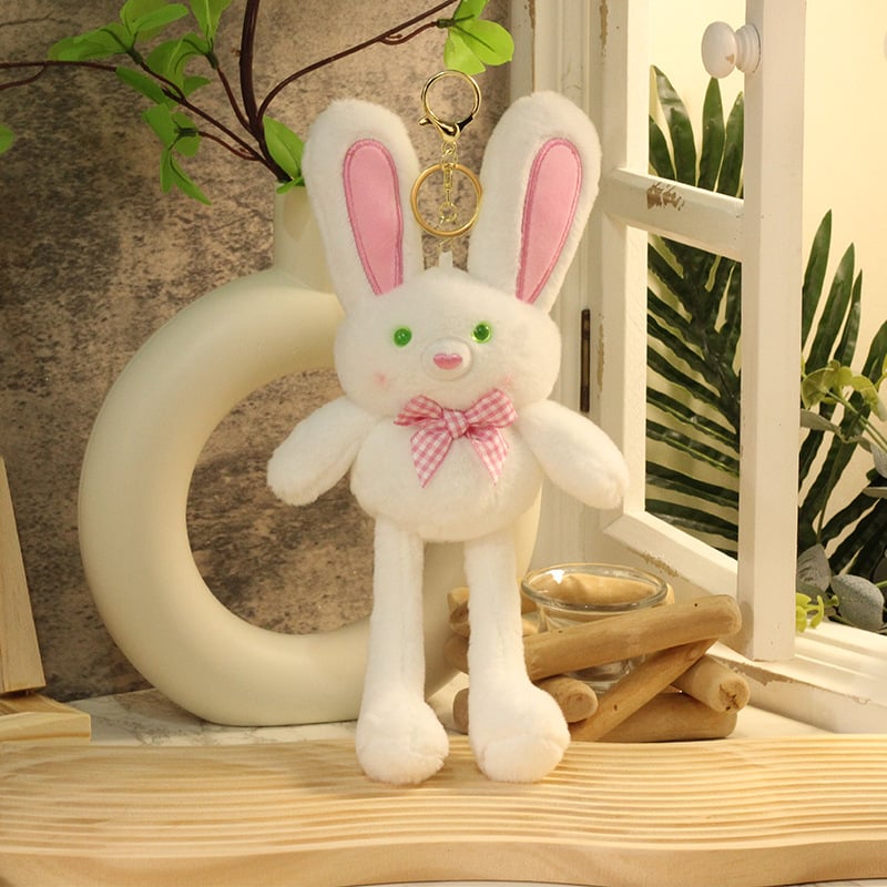 Πολυλειτουργικό λαγουδάκι plush παιχνίδι με τραβώμενα αυτιά, μπρελόκ και κρεμαστό, κοντό βελούδινο ύφασμα, προσαρμογή ανά σχέδιο, για ηλικίες 7–14 ετών