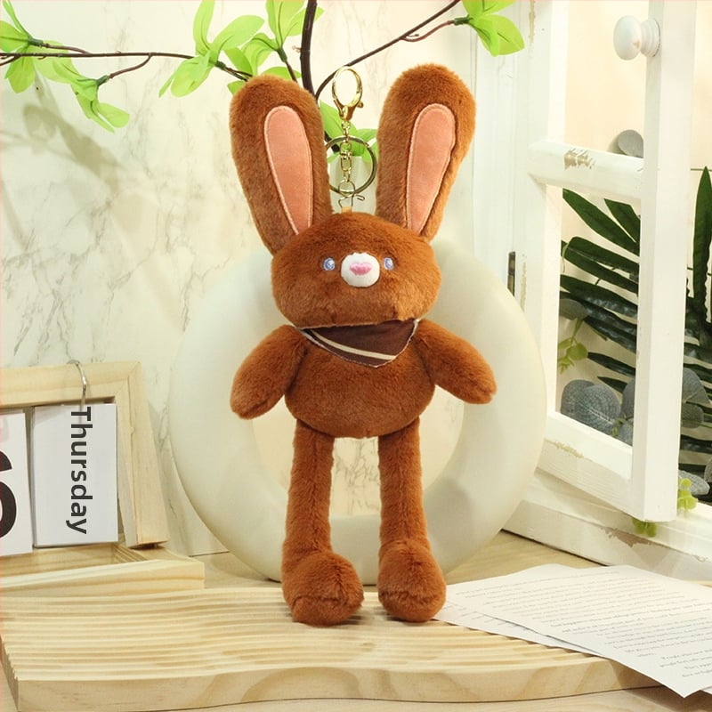 Πολυλειτουργικό λαγουδάκι plush παιχνίδι με τραβώμενα αυτιά, μπρελόκ και κρεμαστό, κοντό βελούδινο ύφασμα, προσαρμογή ανά σχέδιο, για ηλικίες 7–14 ετών