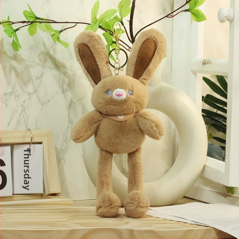 Πολυλειτουργικό λαγουδάκι plush παιχνίδι με τραβώμενα αυτιά, μπρελόκ και κρεμαστό, κοντό βελούδινο ύφασμα, προσαρμογή ανά σχέδιο, για ηλικίες 7–14 ετών