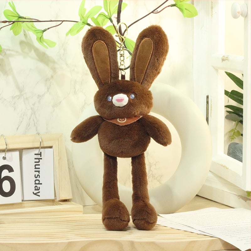 Πολυλειτουργικό λαγουδάκι plush παιχνίδι με τραβώμενα αυτιά, μπρελόκ και κρεμαστό, κοντό βελούδινο ύφασμα, προσαρμογή ανά σχέδιο, για ηλικίες 7–14 ετών