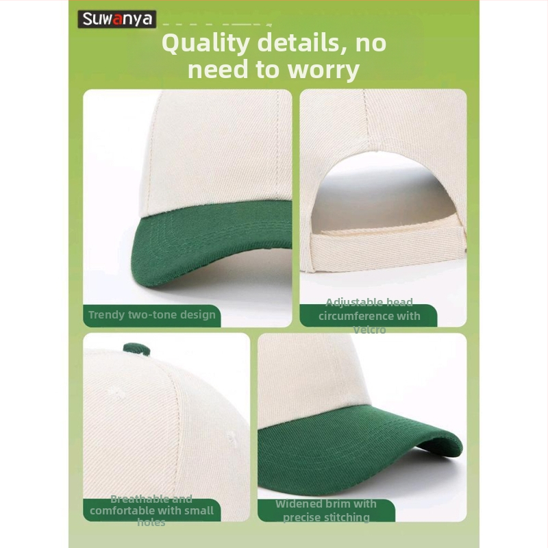 Bavlnená šiltovka s veľkým šiltom, kupolovitá koruna a vlastný vyšitý logotyp pre zamestnancov obchodu s mliečnym čajom