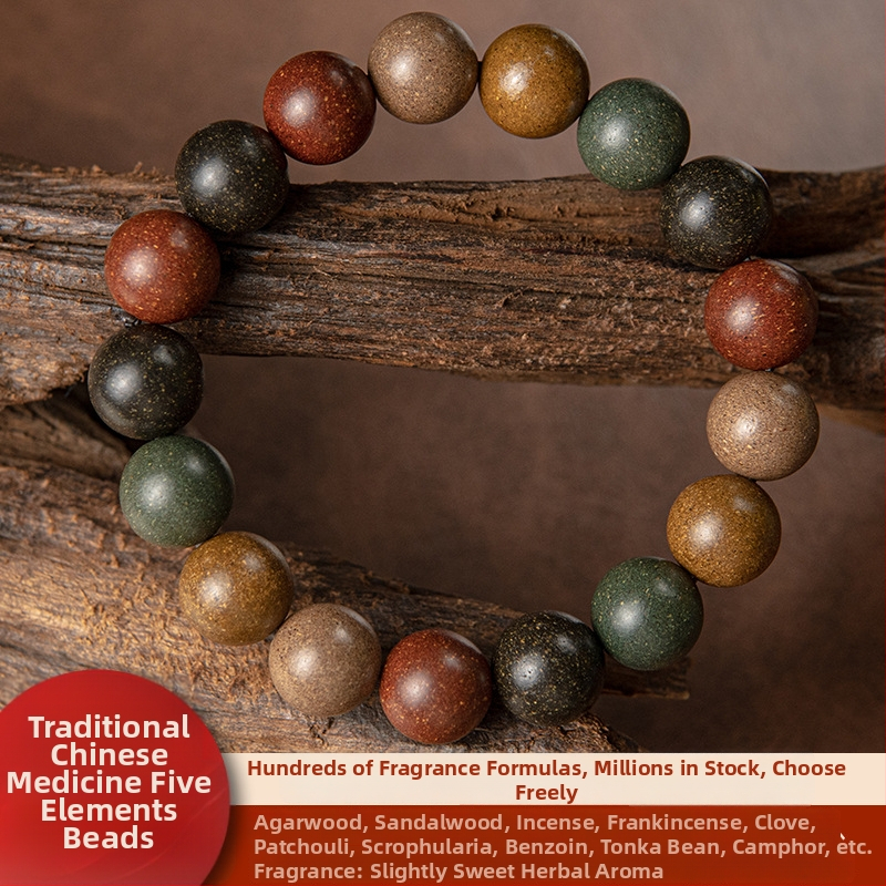 Kézzel készített kínai stílusú illatos karkötő aromás gyöngyökkel és természetes kínai gyógyfüvekkel, 2025 tavasz