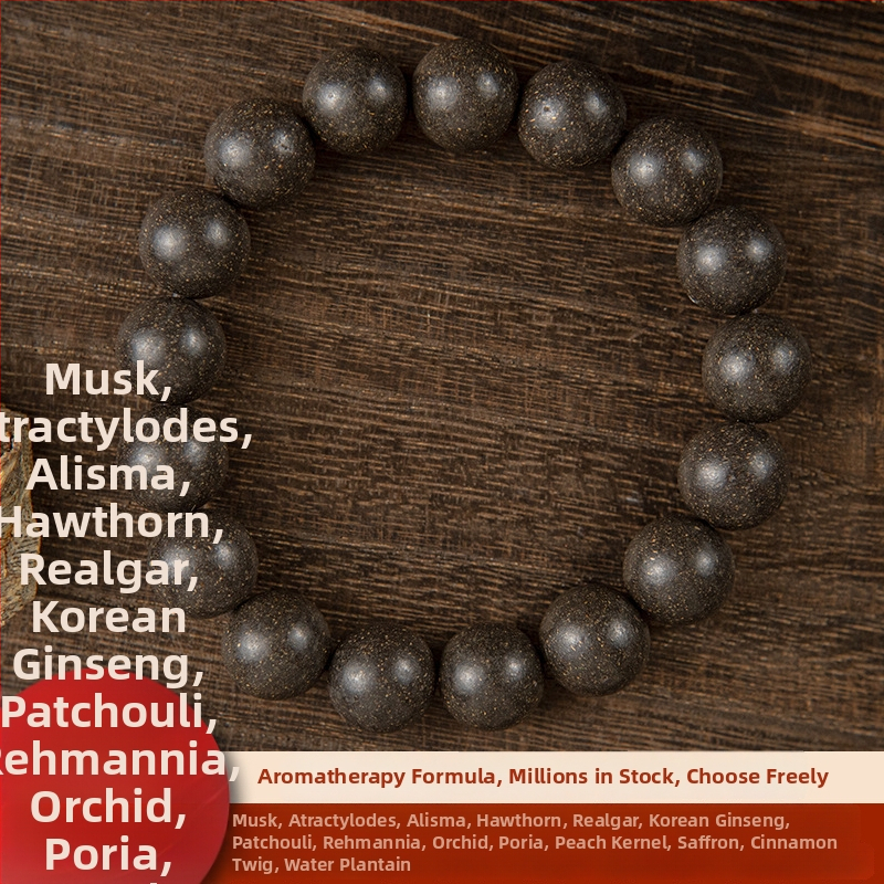 Kézzel készített kínai stílusú illatos karkötő aromás gyöngyökkel és természetes kínai gyógyfüvekkel, 2025 tavasz