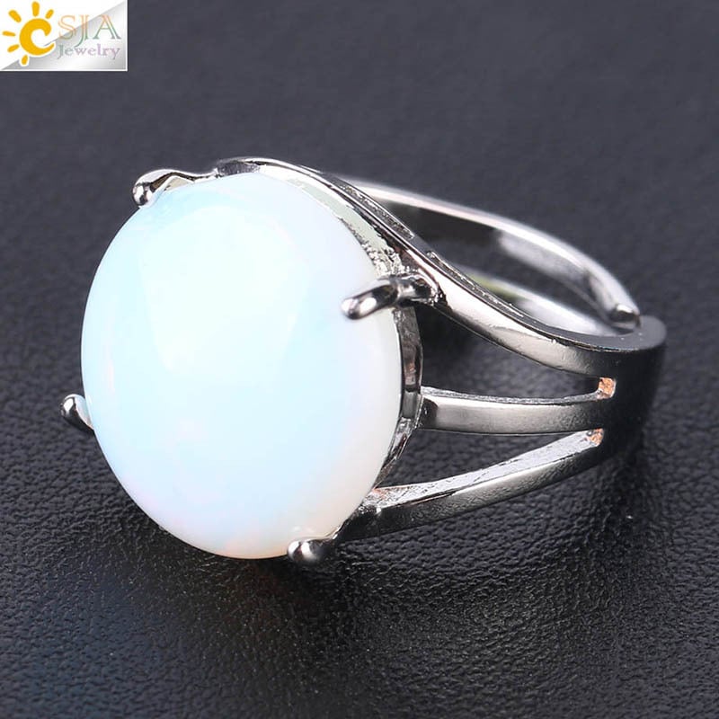 Žiedas su natūraliu akmeniu ir vario pagrindu, moteriškas minimalistinis stilius, krištolo akcentas – CSJA Jewelry