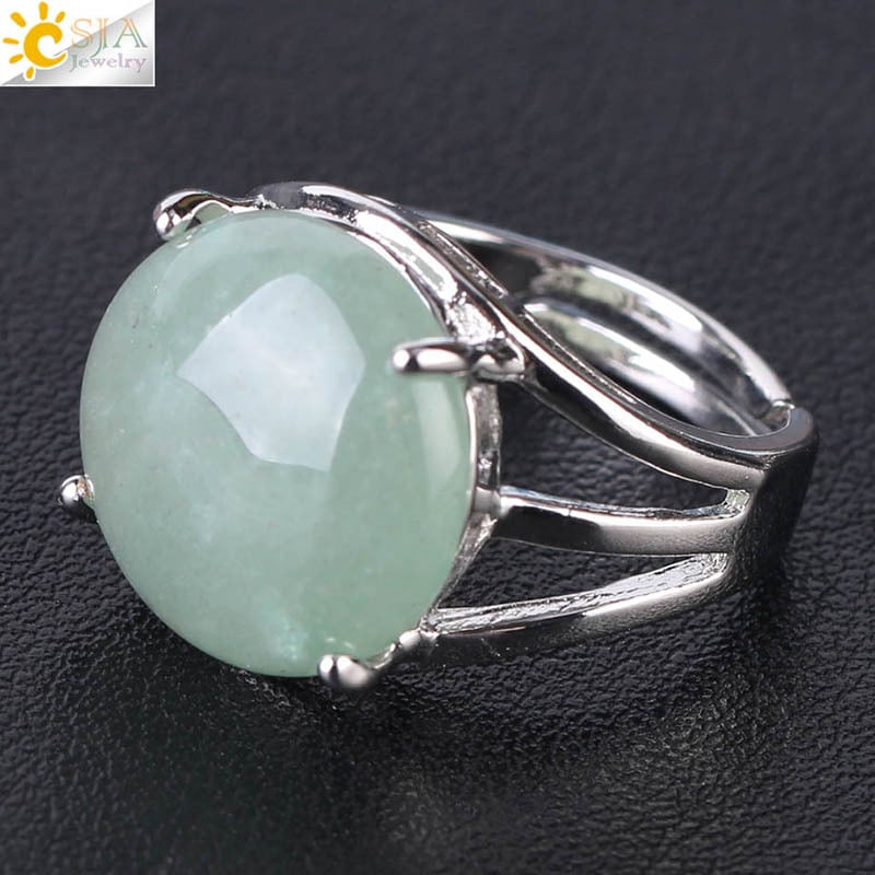 Žiedas su natūraliu akmeniu ir vario pagrindu, moteriškas minimalistinis stilius, krištolo akcentas – CSJA Jewelry