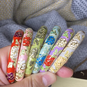 Apyrankė su cloisonné emale, kinų stilius, jade gėlės motyvas (Svoris 100 g; Pavasaris 2025; Forbidden City vintage)