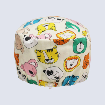 Хирургическа памучна шапка, унисекс, куполна форма, карикатурен принт, подходяща за всички сезони