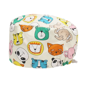 Хирургическа памучна шапка, унисекс, куполна форма, карикатурен принт, подходяща за всички сезони