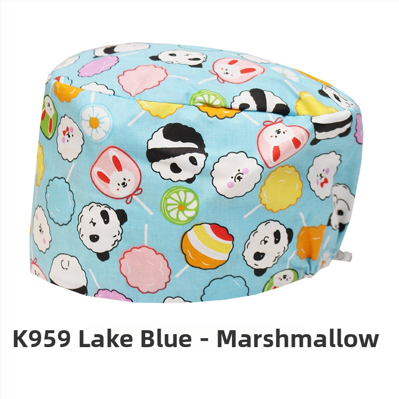 Хирургическа памучна шапка, унисекс, куполна форма, карикатурен принт, подходяща за всички сезони