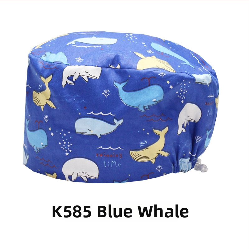 Хирургическа памучна шапка, унисекс, куполна форма, карикатурен принт, подходяща за всички сезони