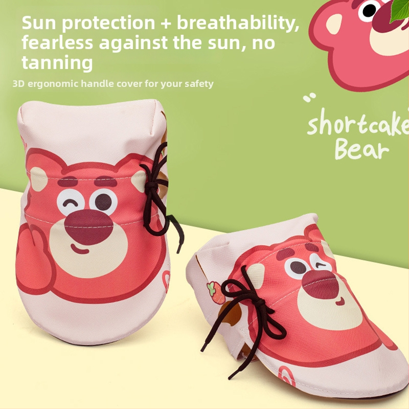 Калъф за ръкохватки на електрически превозни средства - пълен пръст стил; UV защита; водоустойчив; ветроустойчив; кожа + Oxford плат + 3D ребра