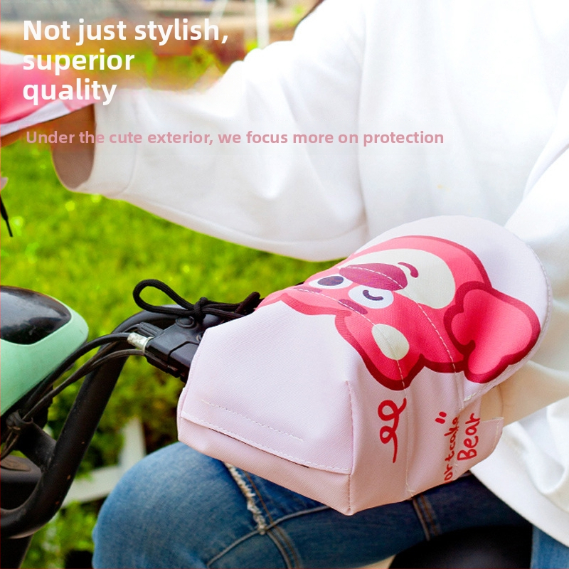 Калъф за ръкохватки на електрически превозни средства - пълен пръст стил; UV защита; водоустойчив; ветроустойчив; кожа + Oxford плат + 3D ребра