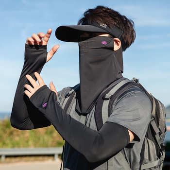 Muška ljetna maska za lice s UV zaštitom — otpornost na prašinu, poliester vlakno, stil nacionalnog vjetra