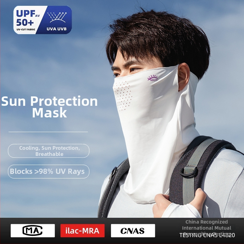 Muška ljetna maska za lice s UV zaštitom — otpornost na prašinu, poliester vlakno, stil nacionalnog vjetra