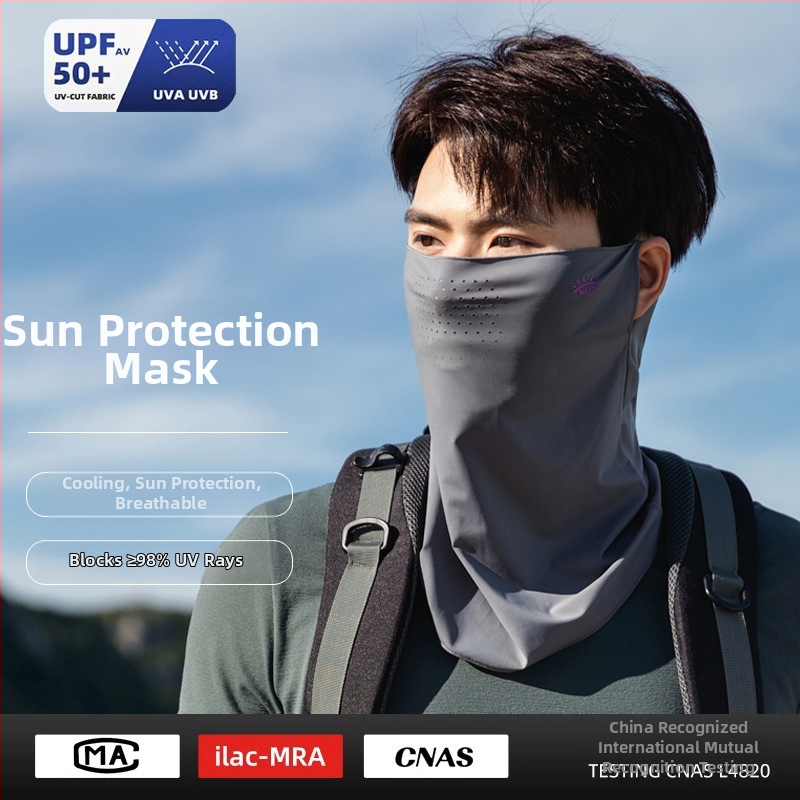 Muška ljetna maska za lice s UV zaštitom — otpornost na prašinu, poliester vlakno, stil nacionalnog vjetra