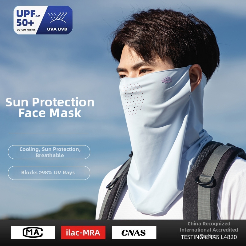 Muška ljetna maska za lice s UV zaštitom — otpornost na prašinu, poliester vlakno, stil nacionalnog vjetra