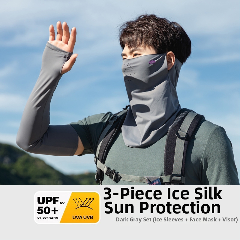 Muška ljetna maska za lice s UV zaštitom — otpornost na prašinu, poliester vlakno, stil nacionalnog vjetra