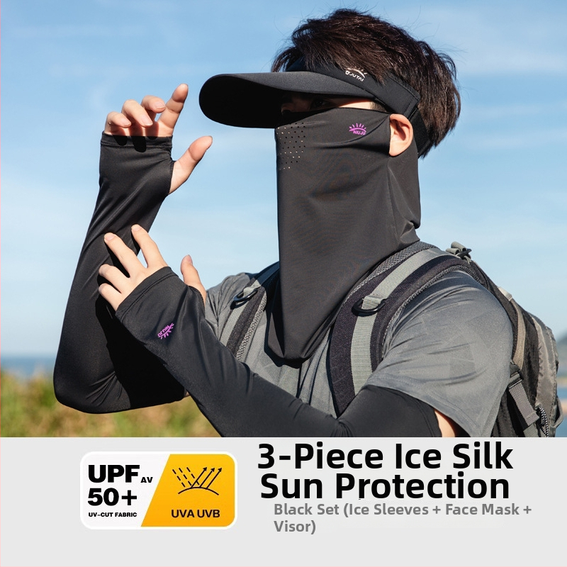 Muška ljetna maska za lice s UV zaštitom — otpornost na prašinu, poliester vlakno, stil nacionalnog vjetra