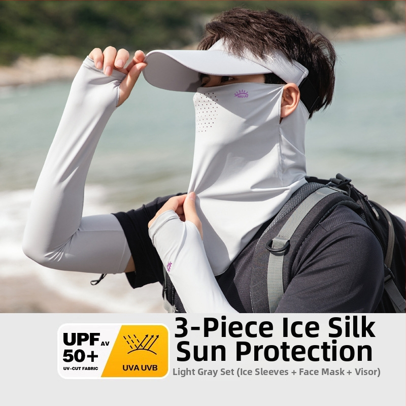 Muška ljetna maska za lice s UV zaštitom — otpornost na prašinu, poliester vlakno, stil nacionalnog vjetra