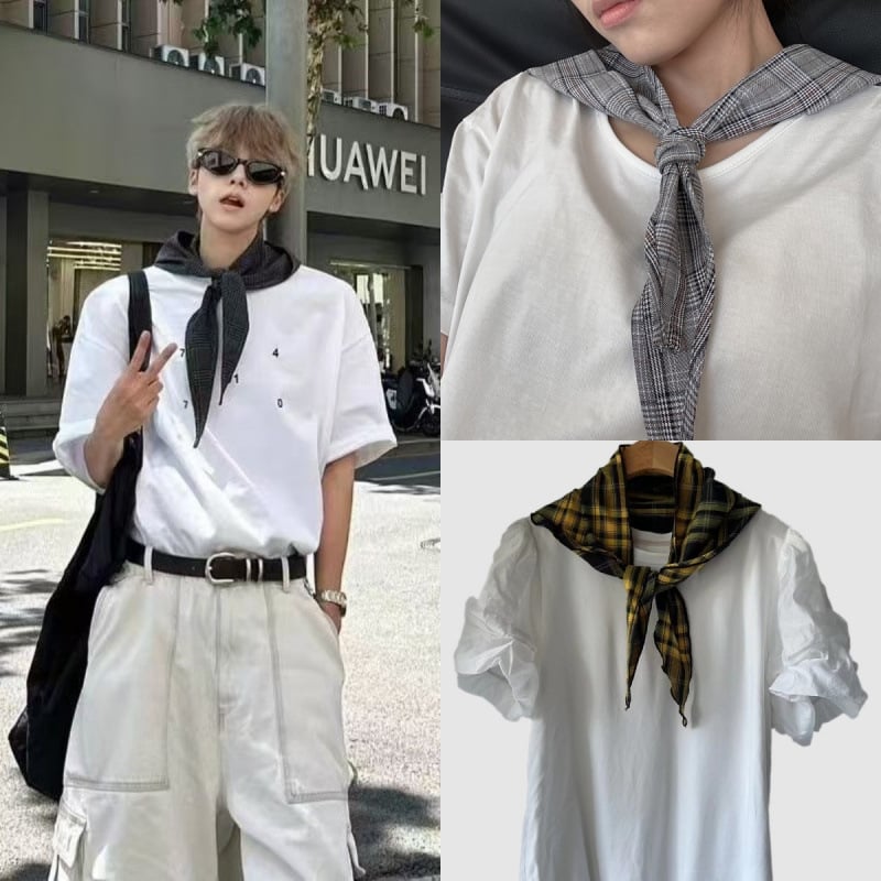 Аксесоари за глава: качулков шал, ретро японски стил, унисекс, памук