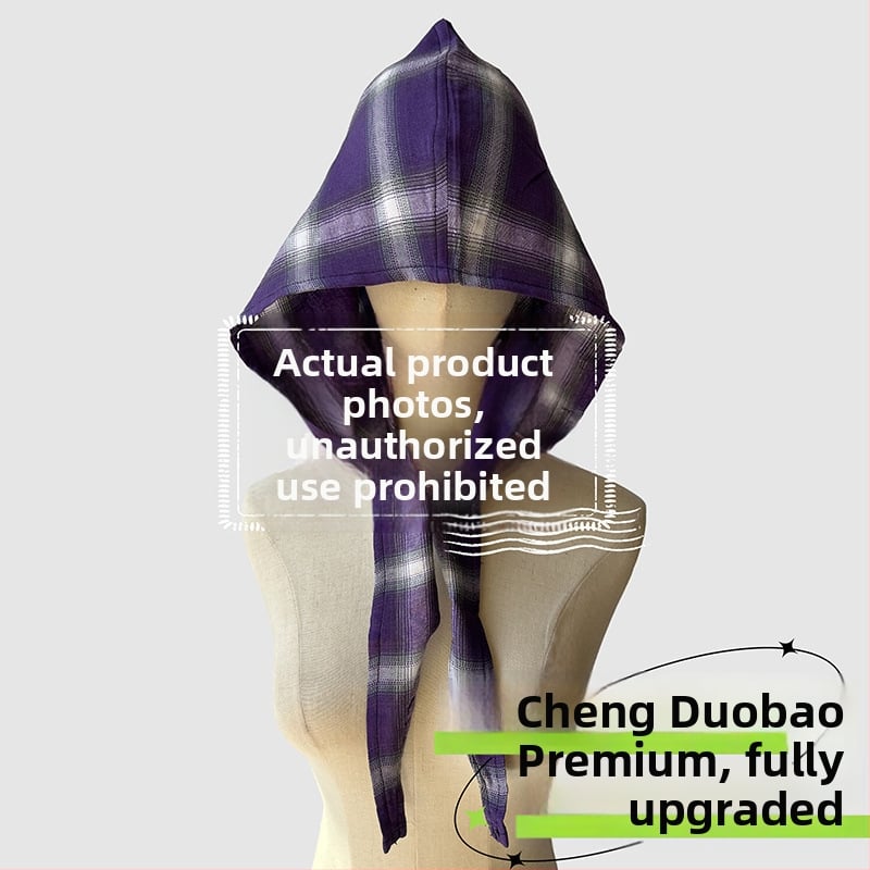 Аксесоари за глава: качулков шал, ретро японски стил, унисекс, памук