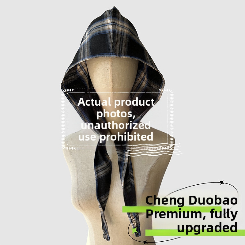 Аксесоари за глава: качулков шал, ретро японски стил, унисекс, памук