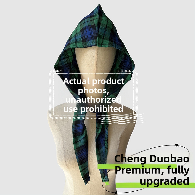 Аксесоари за глава: качулков шал, ретро японски стил, унисекс, памук