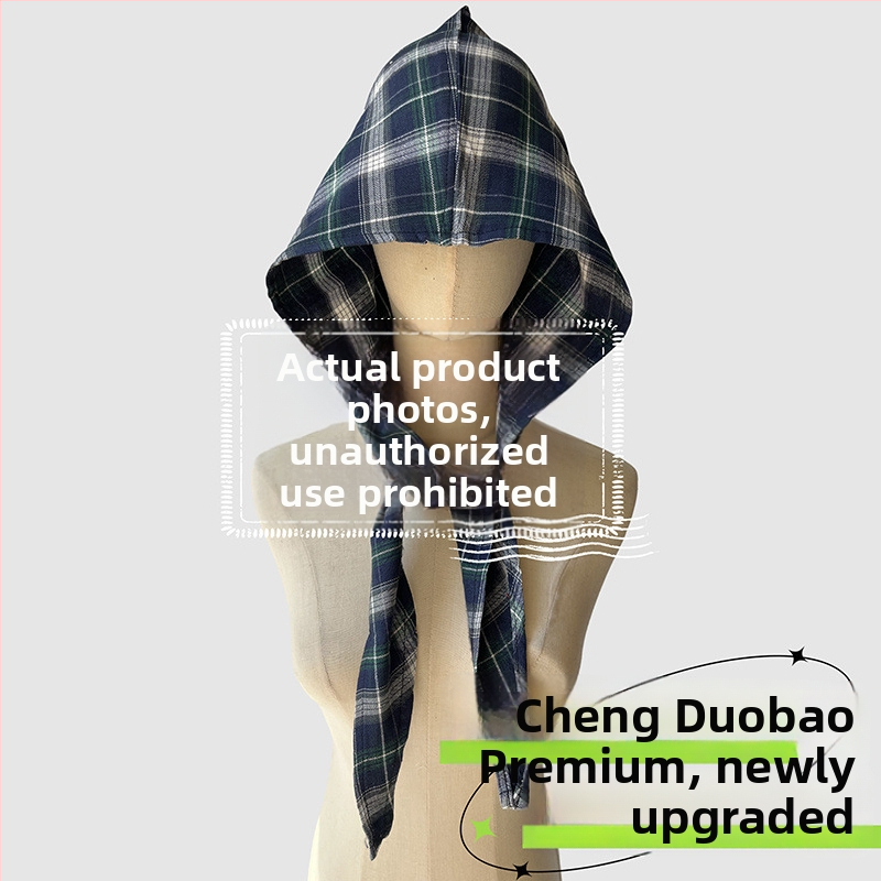 Аксесоари за глава: качулков шал, ретро японски стил, унисекс, памук