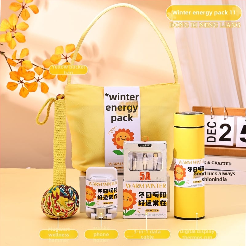 Üzleti ajándékcsomag - modern minimalist stílus, poliészter rost, ajándékdobozos csomagolás, alkalmazottak és ügyfelek számára