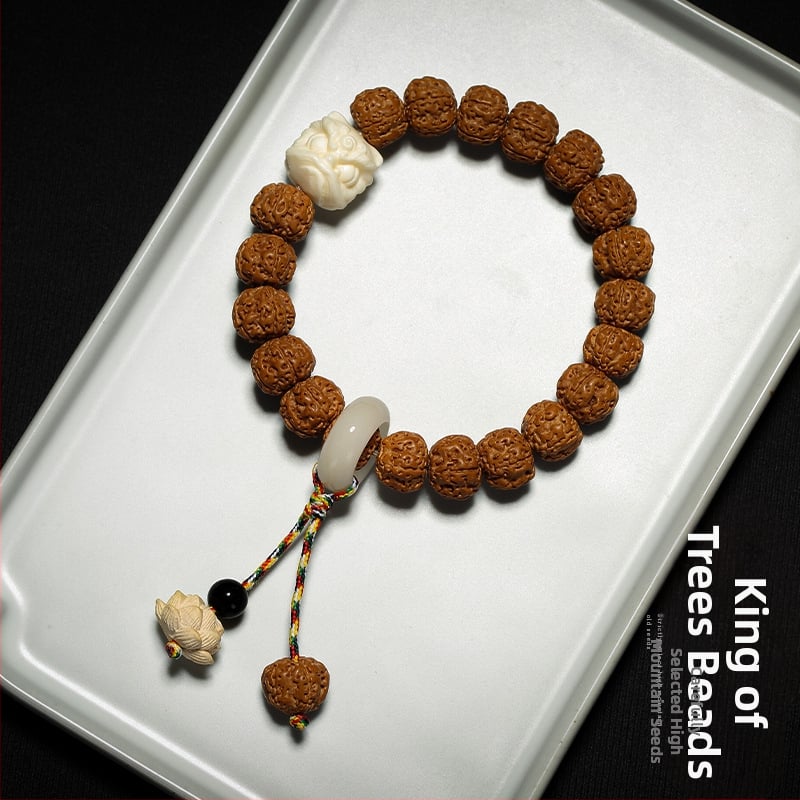 Bodhi sēklu rokassprādze - roku darbs, universāla, 18 gab., Birmas izcelsme, 2024. gada vasara