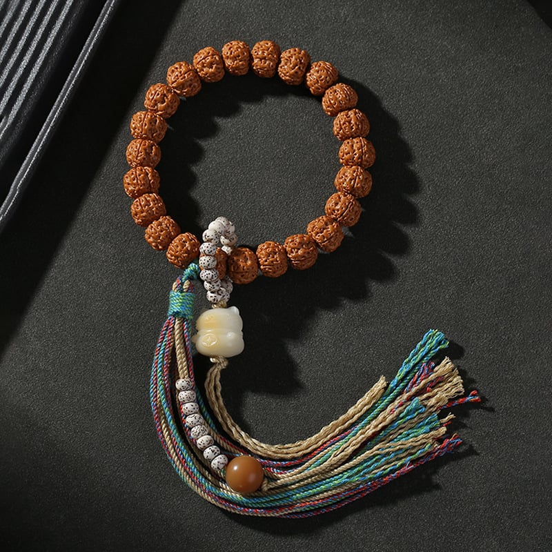 Bodhi sēklu rokassprādze - roku darbs, universāla, 18 gab., Birmas izcelsme, 2024. gada vasara