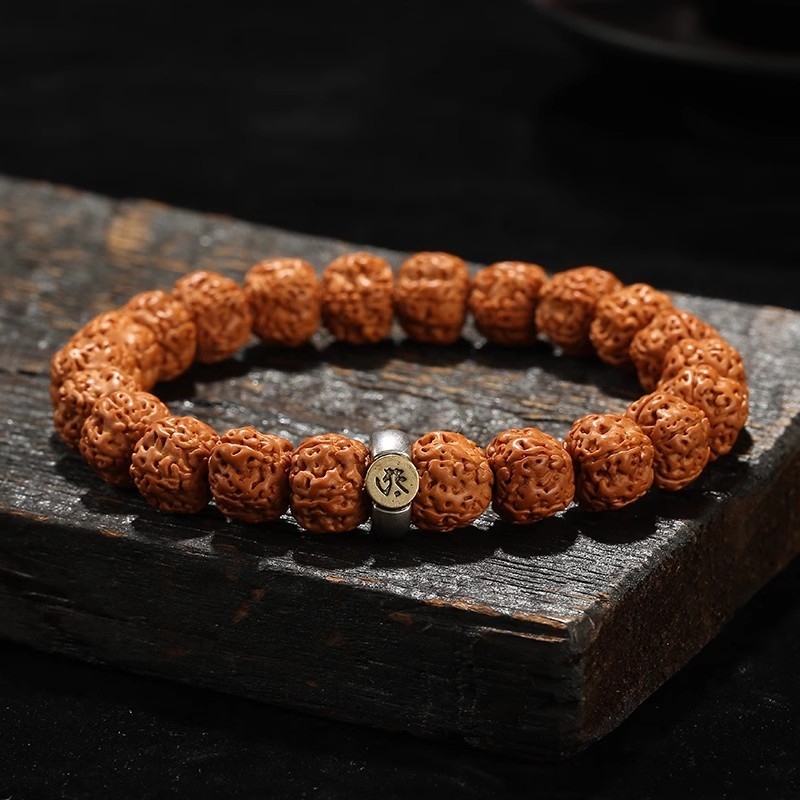 Bodhi sēklu rokassprādze - roku darbs, universāla, 18 gab., Birmas izcelsme, 2024. gada vasara