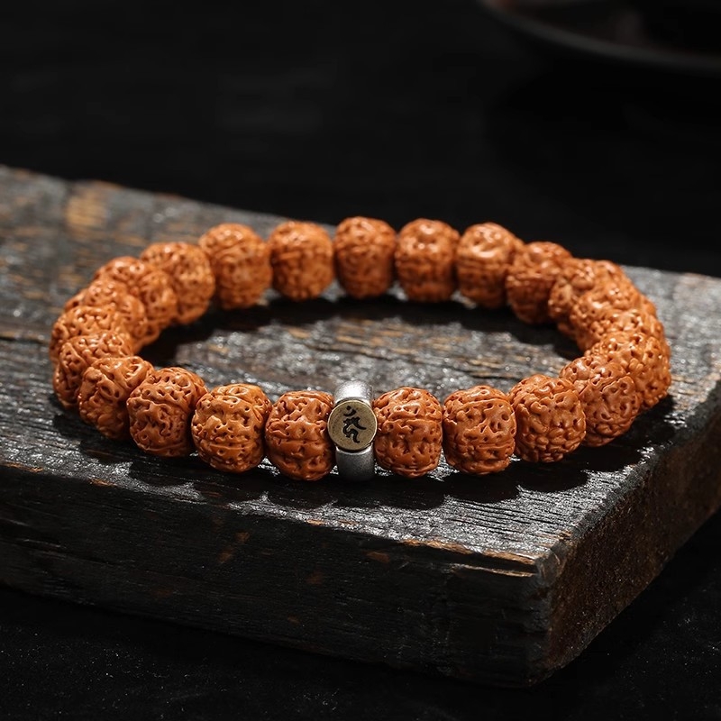 Bodhi sēklu rokassprādze - roku darbs, universāla, 18 gab., Birmas izcelsme, 2024. gada vasara