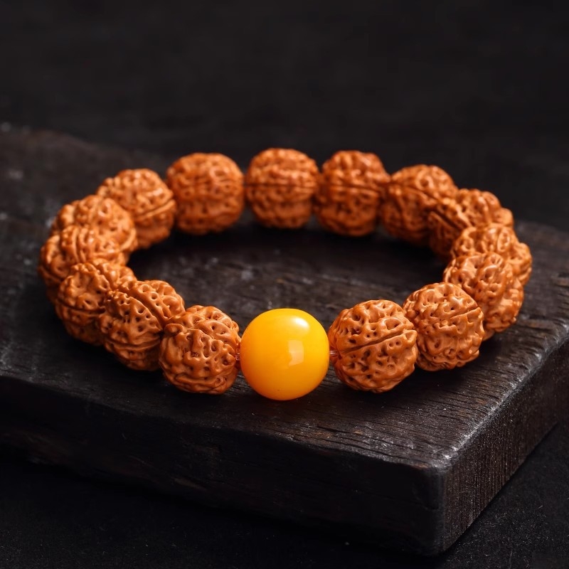 Bodhi sēklu rokassprādze - roku darbs, universāla, 18 gab., Birmas izcelsme, 2024. gada vasara