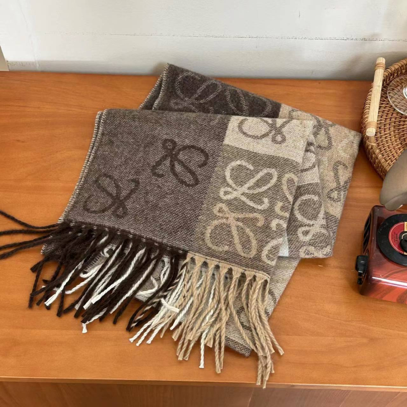 Ženski šal od umjetnog kašmira, žakardno pletenje s resicama, karirani uzorak, poliester