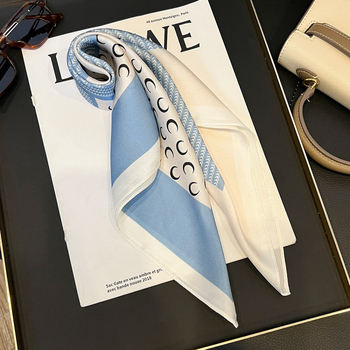 Дамски копринен шал | 100% коприна, сатенено тъкане, квадратна форма, пролет 2025 издание