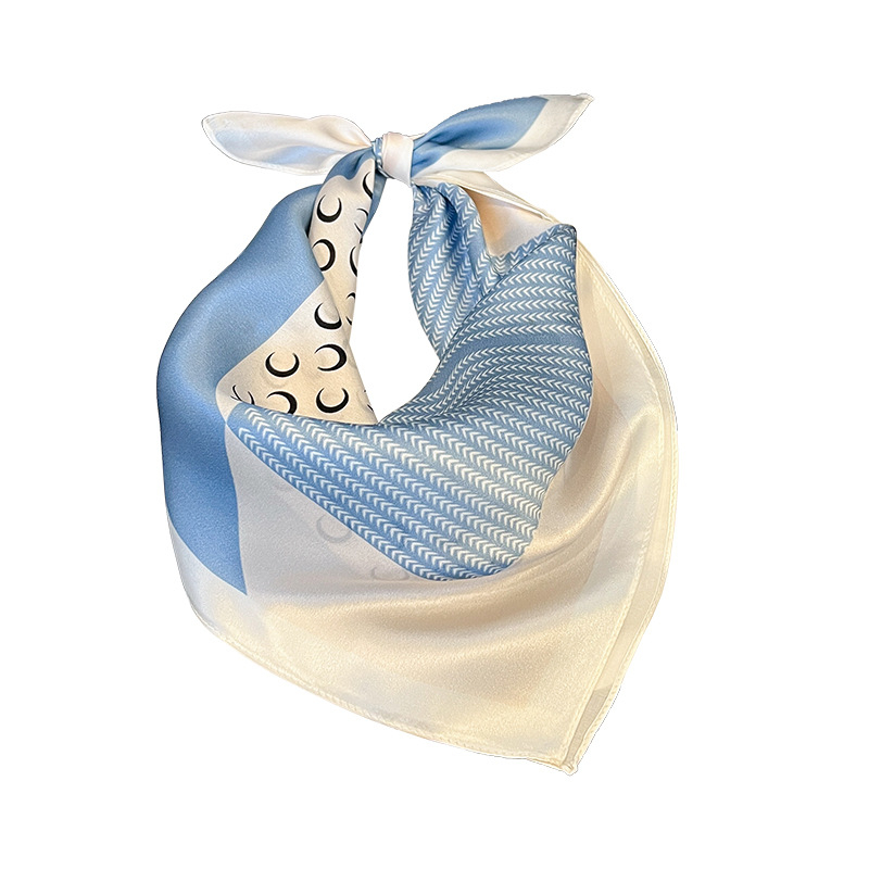 Дамски копринен шал | 100% коприна, сатенено тъкане, квадратна форма, пролет 2025 издание