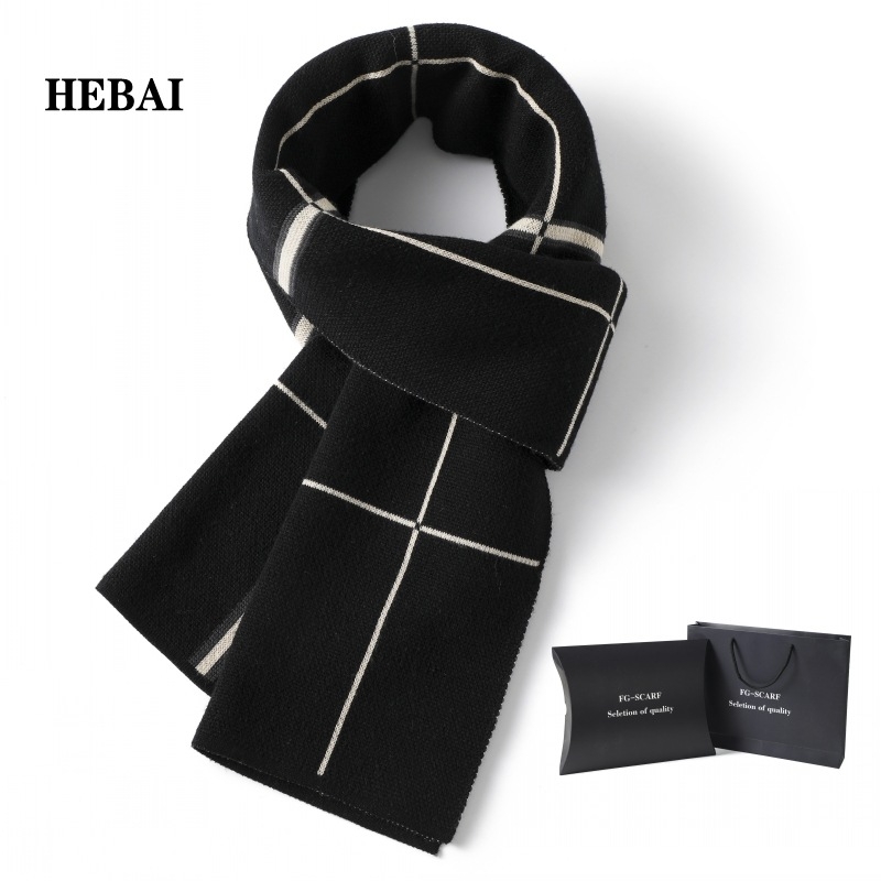 Muški šal, akrilna tkanina, twill pleteni, topao zimi, britanski stil