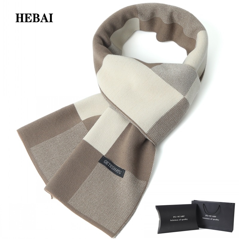 Muški šal, akrilna tkanina, twill pleteni, topao zimi, britanski stil