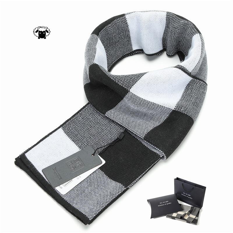 Muški šal, akrilna tkanina, twill pleteni, topao zimi, britanski stil