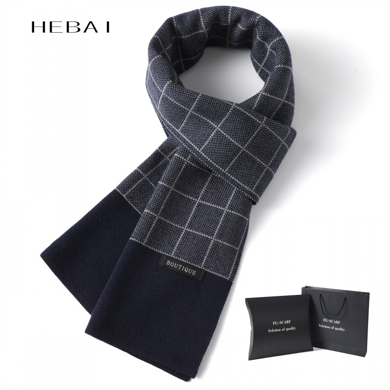 Muški šal, akrilna tkanina, twill pleteni, topao zimi, britanski stil