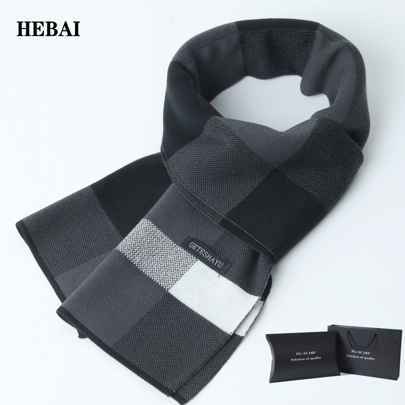 Muški šal, akrilna tkanina, twill pleteni, topao zimi, britanski stil