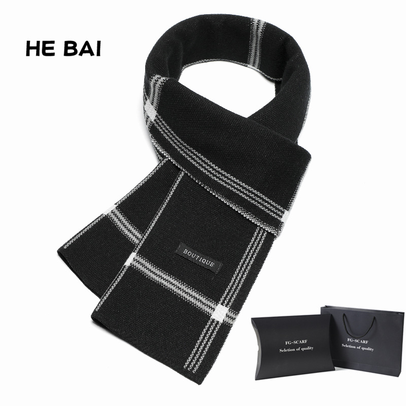 Muški šal, akrilna tkanina, twill pleteni, topao zimi, britanski stil