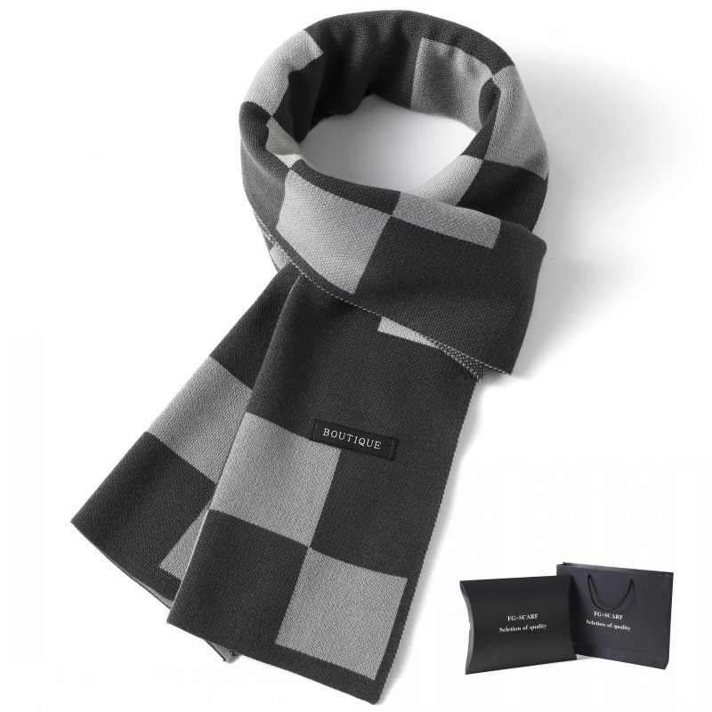 Muški šal, akrilna tkanina, twill pleteni, topao zimi, britanski stil