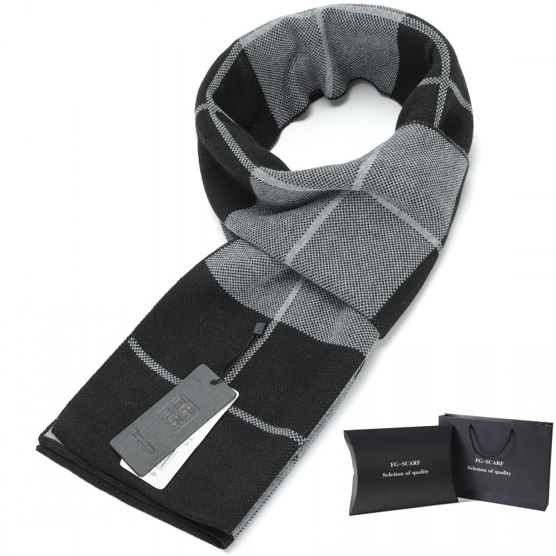 Muški šal, akrilna tkanina, twill pleteni, topao zimi, britanski stil
