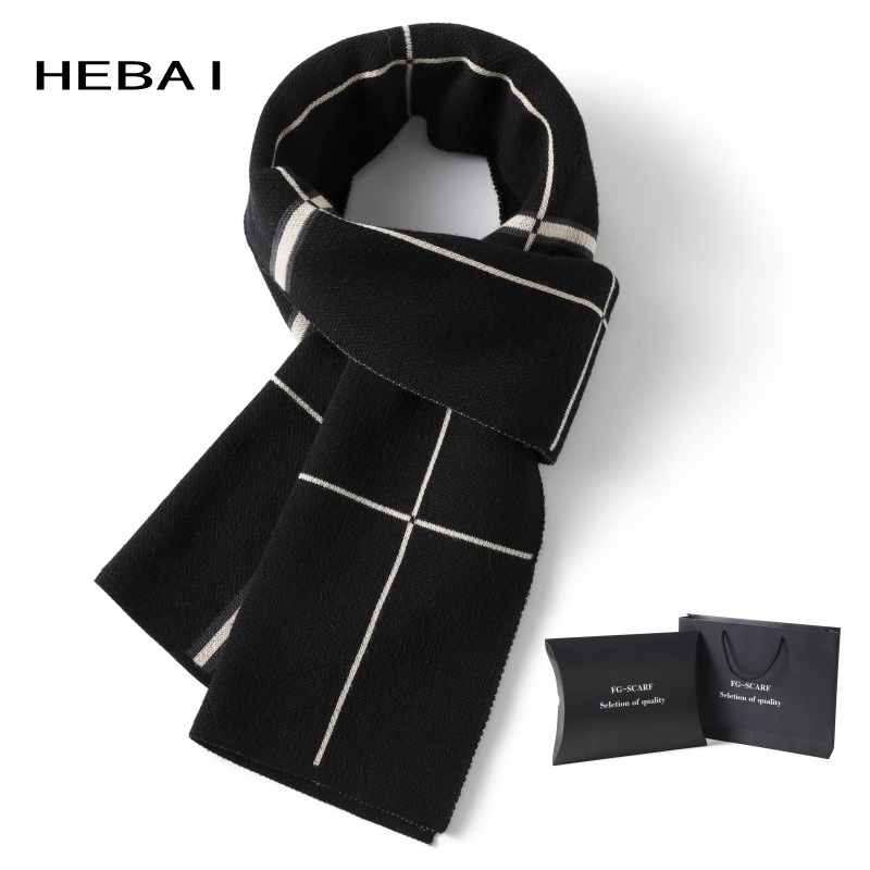 Muški šal, akrilna tkanina, twill pleteni, topao zimi, britanski stil